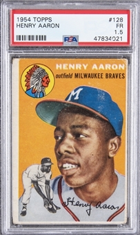 1954 Topps #128 Hank Aaron Rookie Card – PSA FR 1.5
